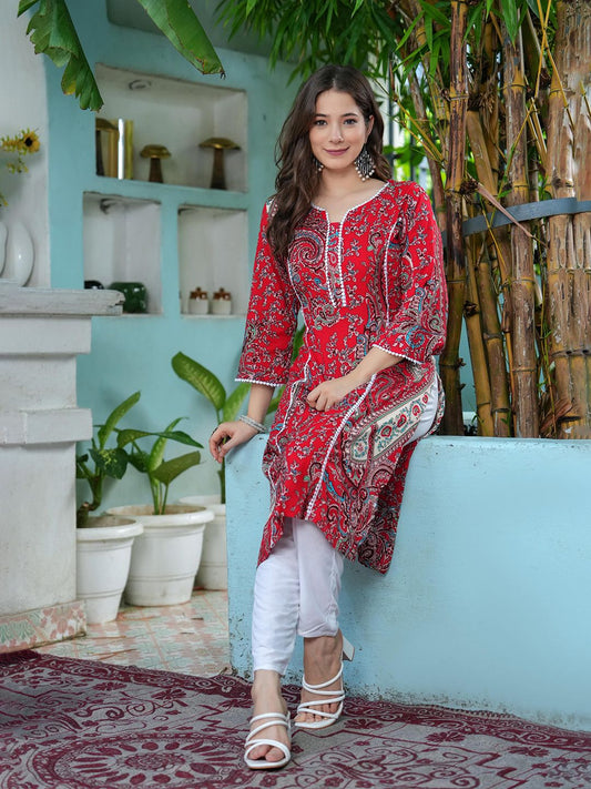 EKRIA Scarlet Paisley Kurta Set