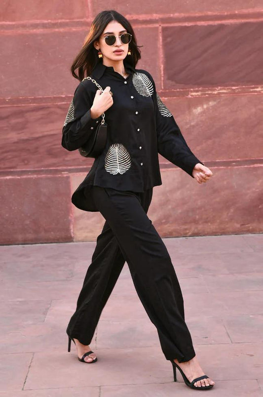 EKRIA Sequin Leaf Co-ord Set